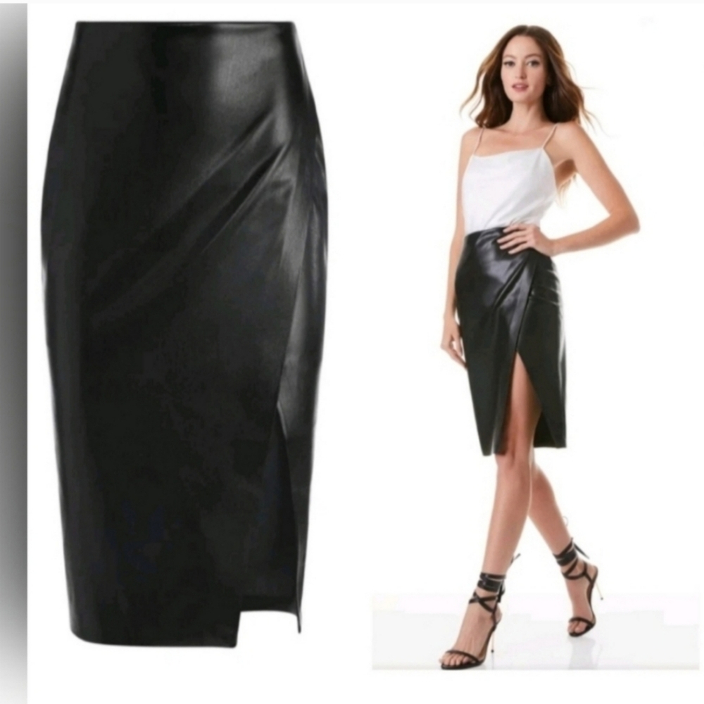 Alice + Olivia Siobhan Faux Wrap Pencil Skirt Size 10